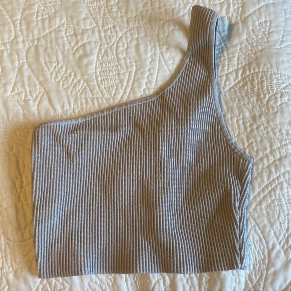 Babaton Contour Ribbed One Shoulder Tank Cropped